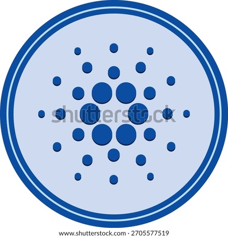 Cryptocurrency logo drawings on transparent background. cardano-ada coin logo. 3D illustrations.