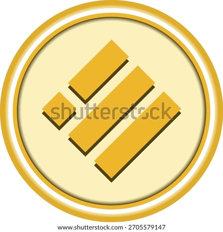 Cryptocurrency logo drawings on transparent background. binance usd-busd coin logo. 3D illustrations.
