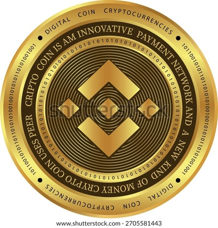 Cryptocurrency logo drawings on transparent background. binance coin-bnbcoin logo. 3D illustrations.