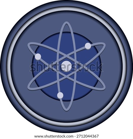 Cryptocurrency logo drawings on transparent background. cosmos-atom coin logo. 3D illustrations.