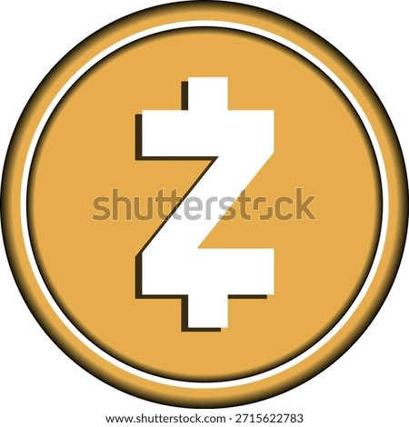Cryptocurrency logo drawings on transparent background. zcash-zec coin logo. 3D illustrations.