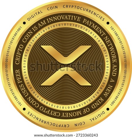 Cryptocurrency logo drawings on transparent background. ripple-xrp coin logo. 3D illustrations.