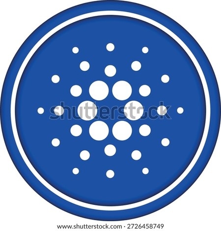 Cryptocurrency logo drawings on transparent background. cardano-ada coin logo. 3D illustrations.