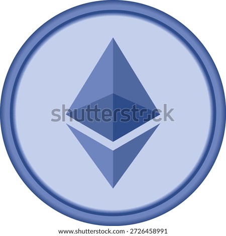 Cryptocurrency logo drawings on transparent background. ethereum-eth coin logo. 3D illustrations.