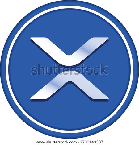 Cryptocurrency logo drawings on transparent background. ripple-xrp coin logo. 3D illustrations.