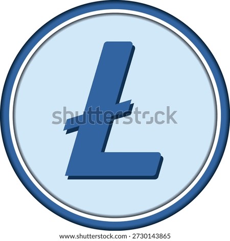 Cryptocurrency logo drawings on transparent background. litecoin-ltc coin logo. 3D illustrations.