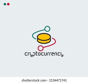 Logo de Cryptocurrency. Transferencias y pagos electrónicos.