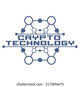 Cryptocurrency logo  template. Blockchain concept emblem.