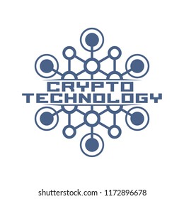 Cryptocurrency logo  template. Blockchain concept emblem.