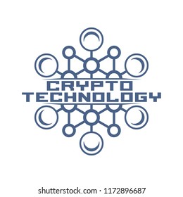 Cryptocurrency logo  template. Blockchain concept emblem.