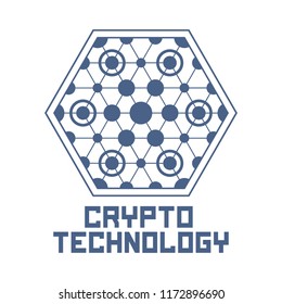 Cryptocurrency logo  template. Blockchain concept emblem.