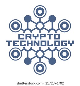 Cryptocurrency logo  template. Blockchain concept emblem.