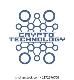 Cryptocurrency logo  template. Blockchain concept emblem.