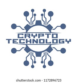 Cryptocurrency logo  template. Blockchain concept emblem.