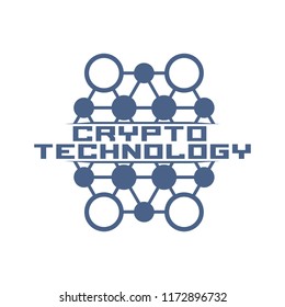 Cryptocurrency logo  template. Blockchain concept emblem.
