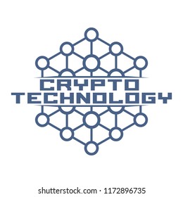 Cryptocurrency logo  template. Blockchain concept emblem.
