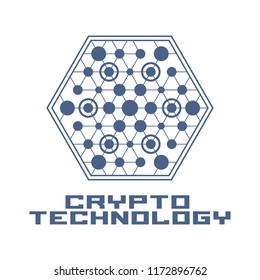 Cryptocurrency logo  template. Blockchain concept emblem.