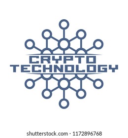 Cryptocurrency logo  template. Blockchain concept emblem.