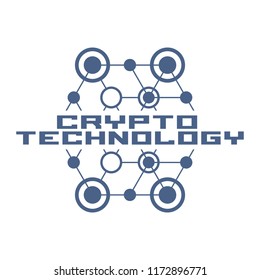 Cryptocurrency logo  template. Blockchain concept emblem.