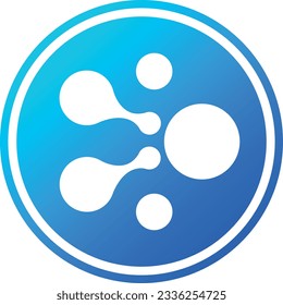 Cryptocurrency logos in blue circle. aelf-elf coin vector illustrations. 3d illustrations.