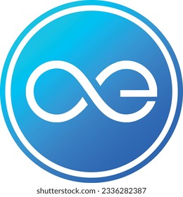 Logotipos de criptografía en círculo azul. ilustraciones vectoriales de monedas de eternity-ae. 3 quinquies ilustraciones.