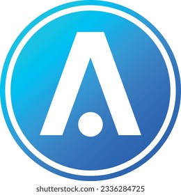 Cryptocurrency logos in blue circle. aion coin vector illustrations. 3d illustrations.