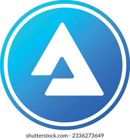 Cryptocurrency logos in blue circle. audius-audio coin vector illustrations. 3d illustrations.