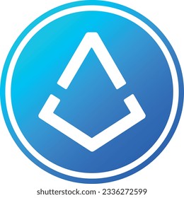 Cryptocurrency logos in blue circle. augur-rep coin vector illustrations. 3d illustrations.