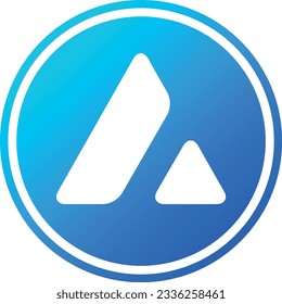 Cryptocurrency logos in blue circle. Avalanche-avax coin vector illustrations. 3d illustrations.