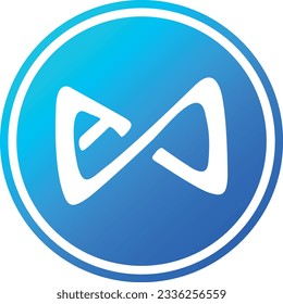 Logotipos de criptografía en círculo azul. ilustraciones vectoriales de monedas axie infinity-aks. 3 quinquies ilustraciones.
