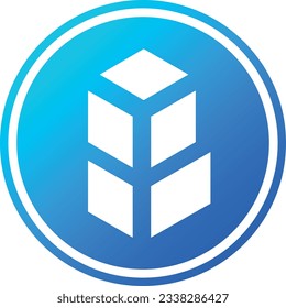 Kryptowährungslogos in blauem Kreis. Vektorgrafiken von Bancor-Münzen. 3D-Illustrationen.
