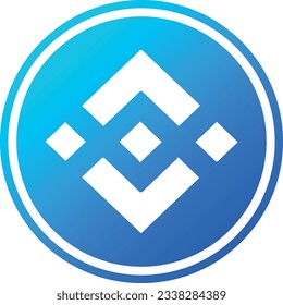 Cryptocurrency logos in blue circle. binance-bnb coin vector illustrations. 3d illustrations.