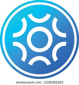 Cryptocurrency logos in blue circle. braintrust coin vector illustrations. 3d illustrations.