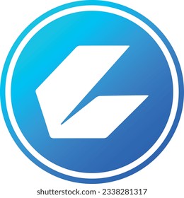 Cryptocurrency logos in blue circle. ceek coin vector illustrations. 3d illustrations.