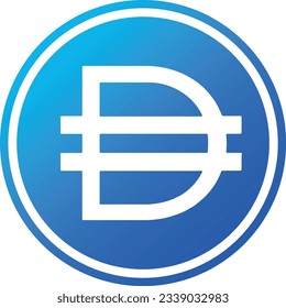 Cryptocurrency logos in blue circle. vector logo images. 3d illustrations.