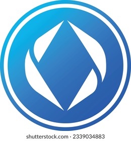 Cryptocurrency logos in blue circle. vector logo images. 3d illustrations.