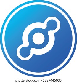 Cryptocurrency logos in blue circle. vector logo images. 3d illustrations.