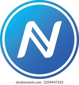 Cryptocurrency logos in blue circle. vector logo images. 3d illustrations.