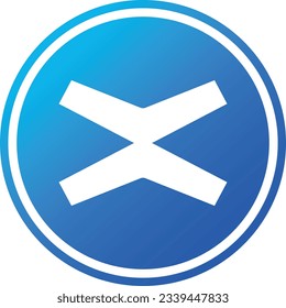Cryptocurrency logos in blue circle. vector logo images. 3d illustrations.
