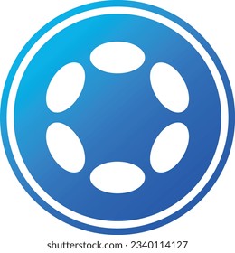 Logotipos de criptografía en círculo azul. imágenes de logotipo vectorial. 3 quinquies ilustraciones.