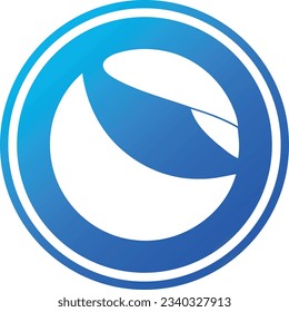 Cryptocurrency logos in blue circle. vector logo images. 3d illustrations.