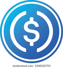 Cryptocurrency logos in blue circle. vector logo images. 3d illustrations.