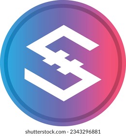 Cryptocurrency logos in colorful circle. vector logo images. 3d illustrations.