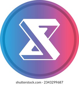 Cryptocurrency logos in colorful circle. vector logo images. 3d illustrations.