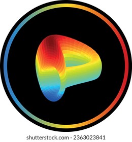 Cryptocurrency logos in colorful circle. vector logo images. 3d illustrations.