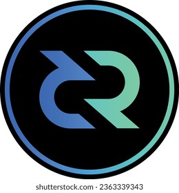 Cryptocurrency logos in colorful circle. vector logo images. 3d illustrations.