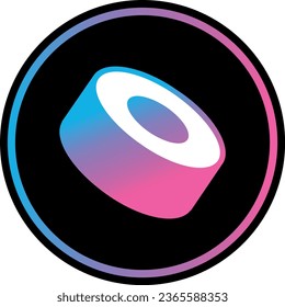 Cryptocurrency logos in colorful circle. vector logo images. 3d illustrations.
