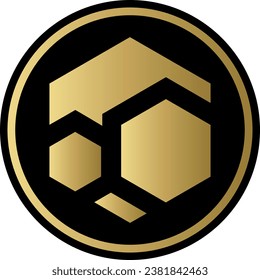 Logotipos de criptografía en círculo colorido. imágenes de logotipo vectorial. 3 quinquies ilustraciones.