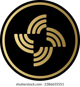 Logotipos de criptografía en círculo colorido. imágenes de logotipo vectorial. 3 quinquies ilustraciones.