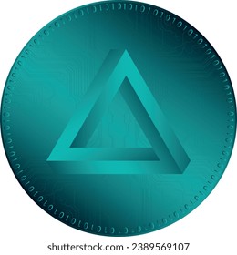 Cryptocurrency logos in colorful circle. vector logo images. 3d illustrations.